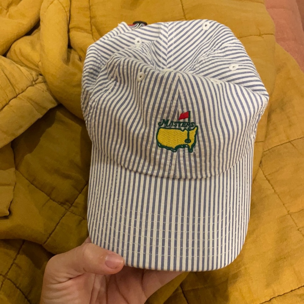 Masters hat gingham blue and white ladies cap